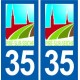 35 Piré-sur-Seiche logo autocollant plaque stickers ville