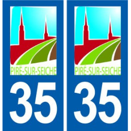 35 Piré-sur-Seiche logo autocollant plaque stickers ville