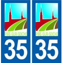 35 Piré-sur-Seiche logo autocollant plaque stickers ville