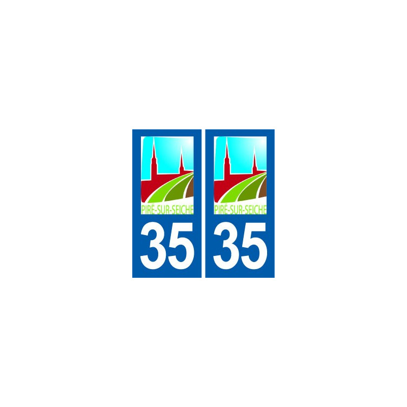 35 Piré-sur-Seiche logo autocollant plaque stickers ville