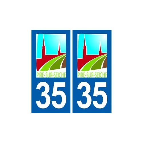 35 Piré-sur-Seiche logo autocollant plaque stickers ville