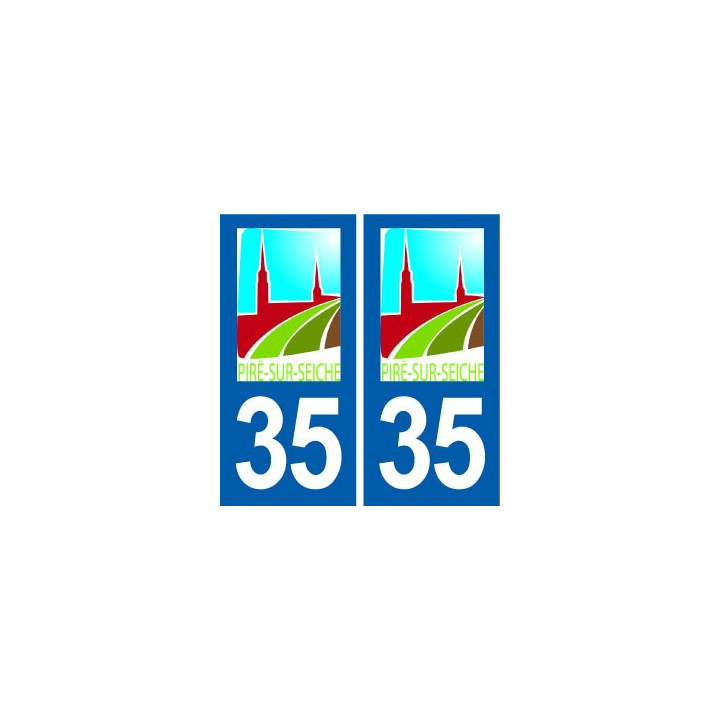 35 Piré-sur-Seiche logo autocollant plaque stickers ville