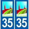 35 Piré-sur-Seiche logo autocollant plaque stickers ville