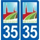 35 Piré-sur-Seiche logo autocollant plaque stickers ville