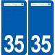35 Pleine-Fougères logo autocollant plaque stickers ville