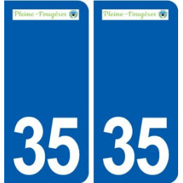 35 Pleine-Fougères logo autocollant plaque stickers ville