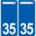 35 Pleine-Fougères logo autocollant plaque stickers ville