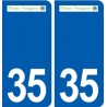 35 Pleine-Fougères logo autocollant plaque stickers ville