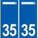 35 Pleine-Fougères logo autocollant plaque stickers ville