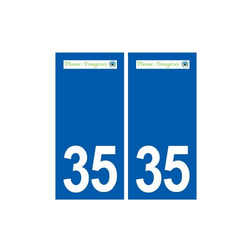 35 Pleine-Fougères logo autocollant plaque stickers ville