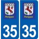 35 Plerguer logo autocollant plaque stickers ville