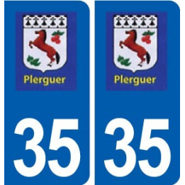 35 Plerguer logo autocollant plaque stickers ville