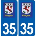 35 Plerguer logo autocollant plaque stickers ville