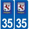 35 Plerguer logo autocollant plaque stickers ville