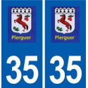 35 Plerguer logo autocollant plaque stickers ville