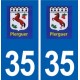 35 Plerguer logo autocollant plaque stickers ville