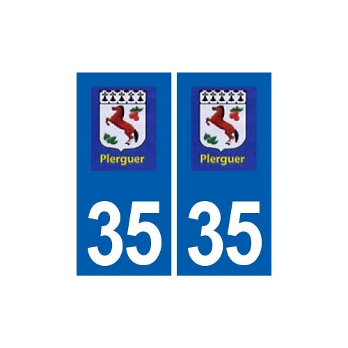 35 Plerguer logo autocollant plaque stickers ville