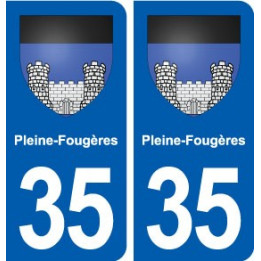35 Pleine-Fougères blason autocollant plaque stickers ville