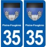 35 Pleine-Fougères blason autocollant plaque stickers ville