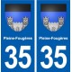 35 Pleine-Fougères blason autocollant plaque stickers ville