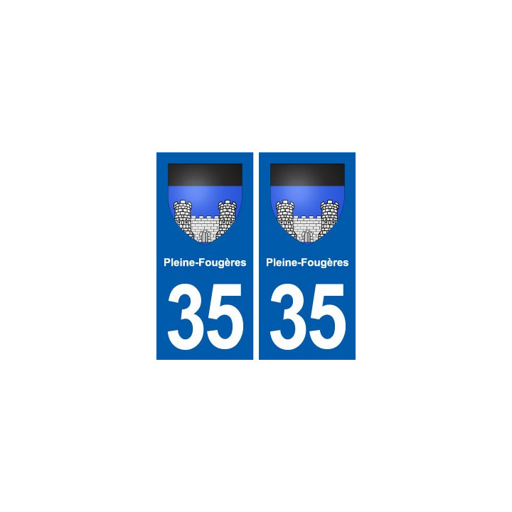 35 Pleine-Fougères blason autocollant plaque stickers ville