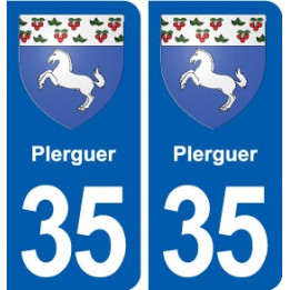 35 Plerguer blason autocollant plaque stickers ville