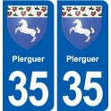 35 Plerguer blason autocollant plaque stickers ville