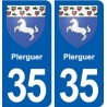 35 Plerguer blason autocollant plaque stickers ville
