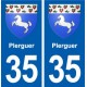 35 Plerguer blason autocollant plaque stickers ville