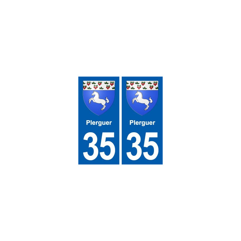35 Plerguer blason autocollant plaque stickers ville