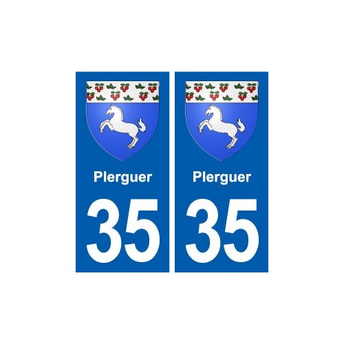 35 Plerguer blason autocollant plaque stickers ville