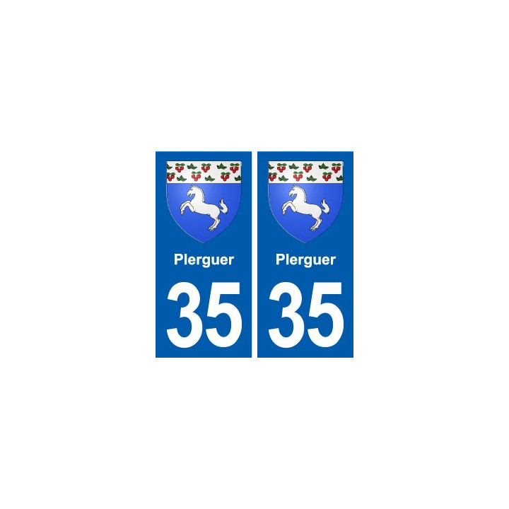 35 Plerguer blason autocollant plaque stickers ville