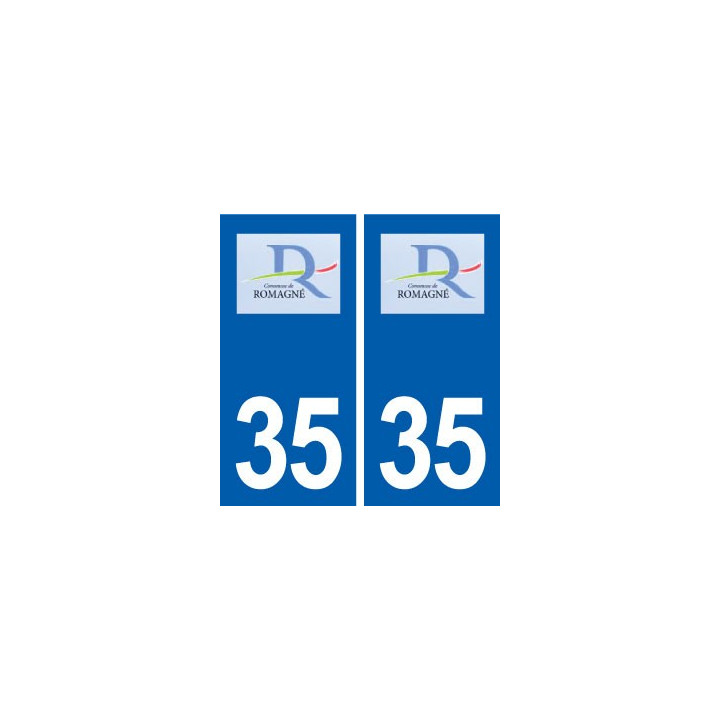 35 Romagne logo autocollant plaque stickers ville