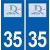 35 Romagne logo autocollant plaque stickers ville
