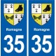 35 Romagne blason autocollant plaque stickers ville