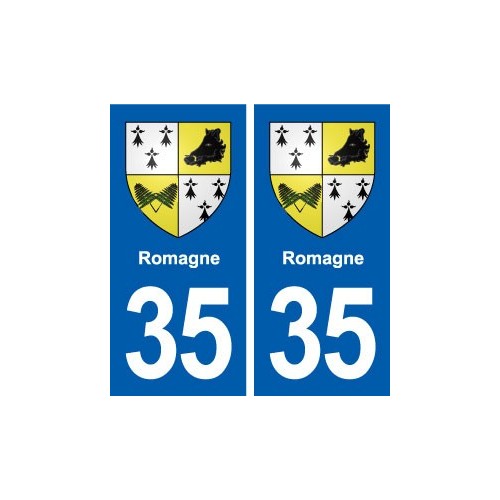 35 Romagne blason autocollant plaque stickers ville