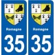 35 Romagne blason autocollant plaque stickers ville
