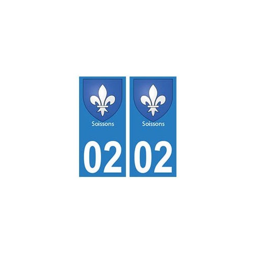 02 Soissons ville autocollant plaque