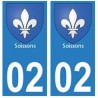 02 the city of Soissons sticker plate