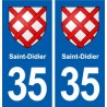 35 Saint-Didier blason autocollant plaque stickers ville