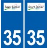 35 Saint-Didier logo autocollant plaque stickers ville