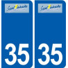 35 Saint-Lunaire logo autocollant plaque stickers ville