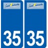 35 Saint-Lunaire logo autocollant plaque stickers ville