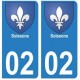 02 Soissons ville autocollant plaque