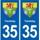35 Tremblay blason autocollant plaque stickers ville