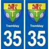 35 Tremblay blason autocollant plaque stickers ville