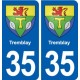 35 Tremblay blason autocollant plaque stickers ville