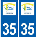 35 Tremblay logo autocollant plaque stickers ville