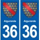 36 Aigurande  blason ville autocollant plaque stickers
