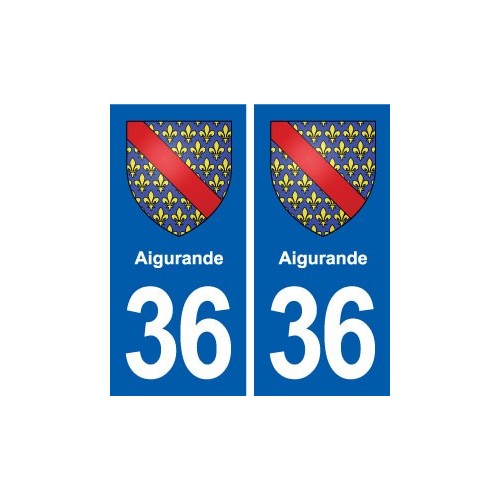 36 Aigurande  blason ville autocollant plaque stickers